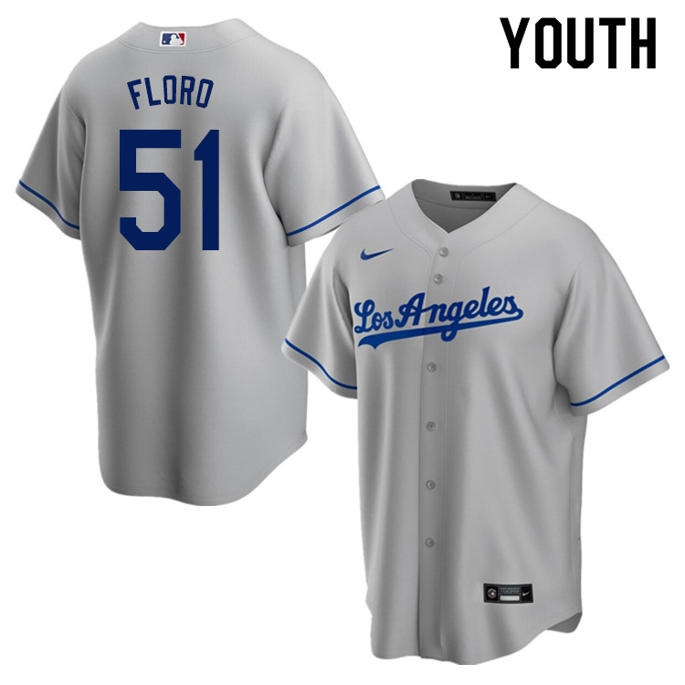 Nike Youth #51 Dylan Floro Los Angeles Dodgers Baseball Jerseys Sale-Gray